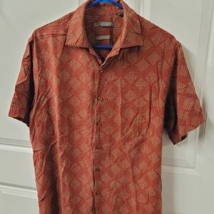 John Henry Button Up Shirt Men's Size: Medium Washable Silk